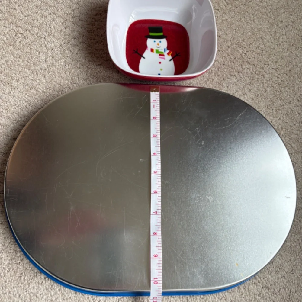 Snowman Holiday serving tray and bowl